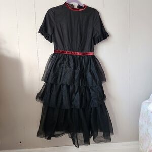 Rachel Parcell Holiday Collection Velvet Tulle Black Tired Ruffle Small